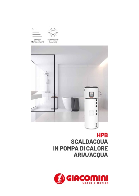 Giacomini - Catalogue  HPB - SCALDACQUA IN POMPA DI CALORE ARIA/ACQUA