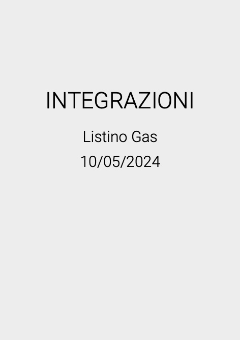 Tecnosystemi - Price list Integrazioni 2024 | Gas