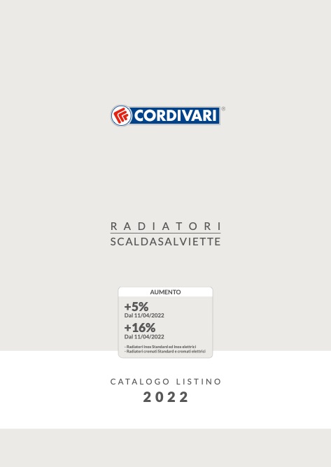 Cordivari - Listino prezzi Radiatori | Scaldasalviette