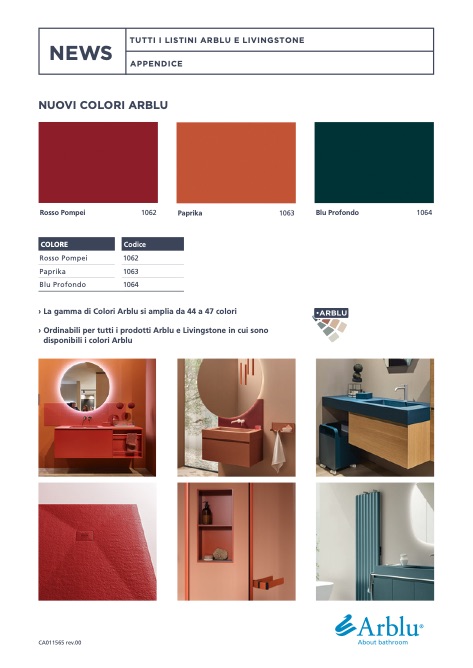 Arblu - Catalogo Appendice nuovi colori