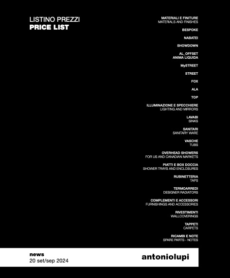 Antonio Lupi - Price list News