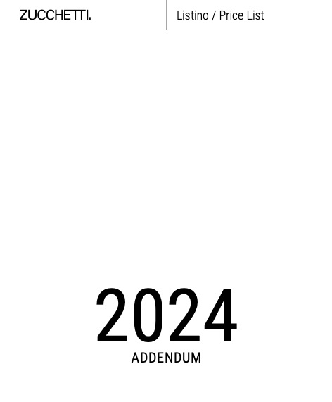 Zucchetti - Price list ADDENDUM 2024