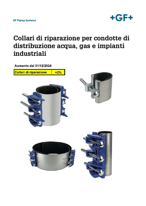 Georg Fischer - Listino prezzi Collari di riparazione per condotte di distribuzione acqua, gas e impianti industriali