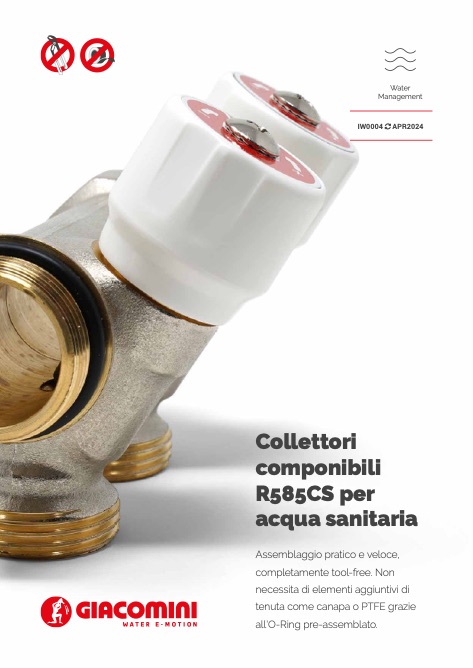 Giacomini - Catalogue Collettori componibili R585CS per acqua sanitaria