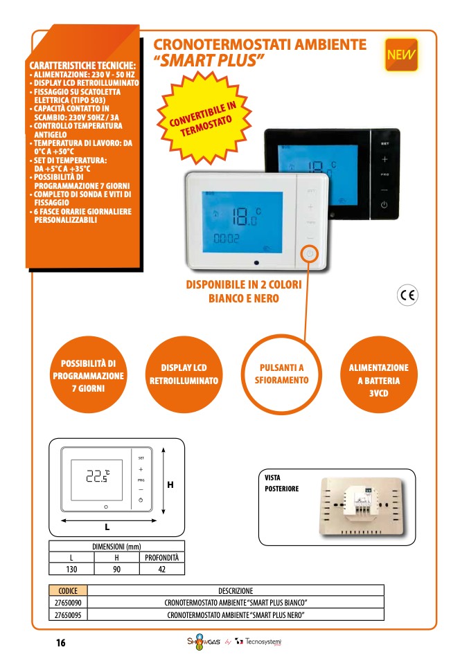 TERMOSTATI E CRONOTERMOSTATI - Showgas