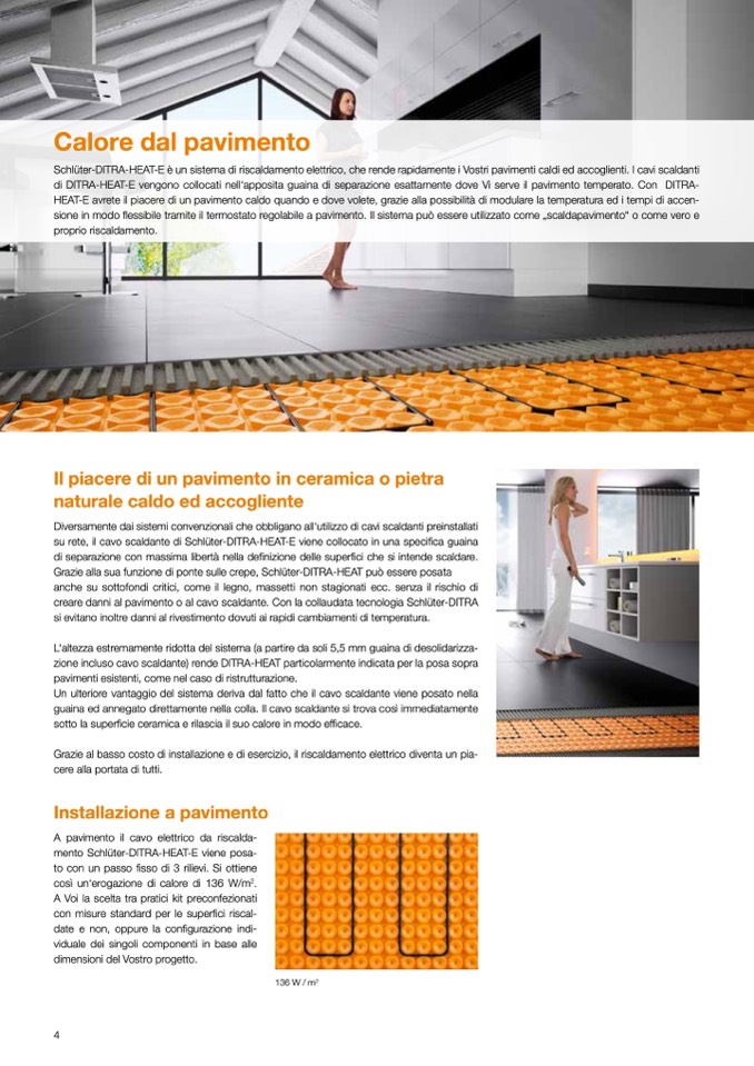 Schlüter®-DITRA-HEAT Riscaldamento elettrico a parete e pavimento